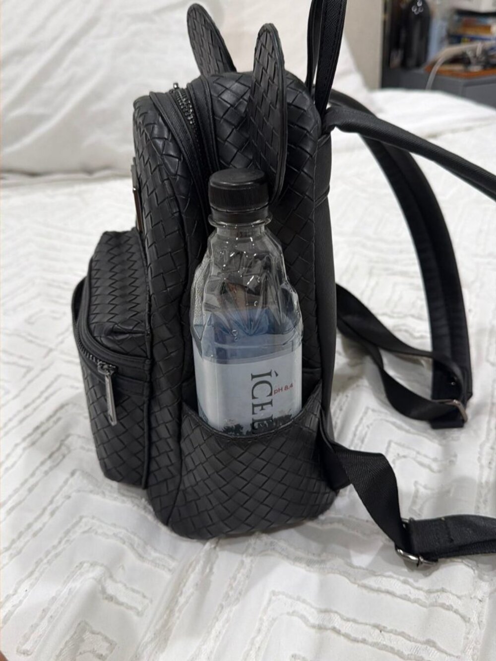Loungefly Disney Parks Mickey Mouse Woven Mini Backpack Black